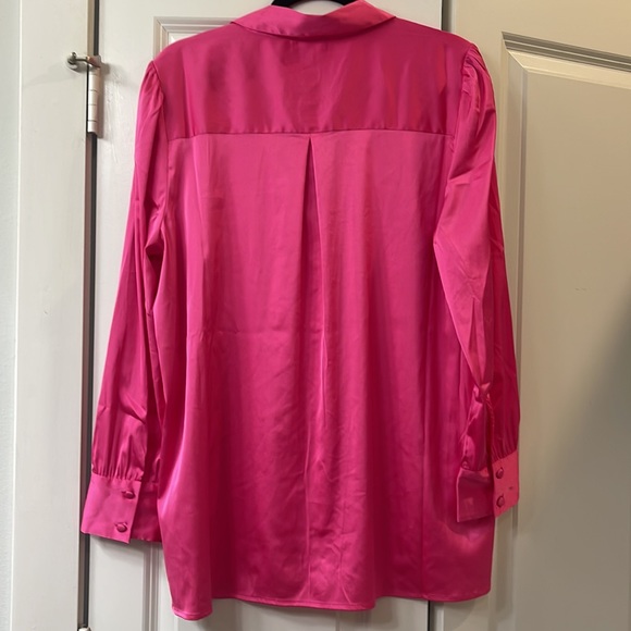 NWT pink satin button up blouse - Picture 5 of 5